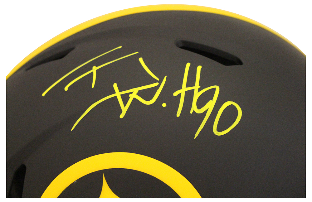 TJ Watt Signed Pittsburgh Steelers Authentic Eclipse Speed Helmet BAS 29597