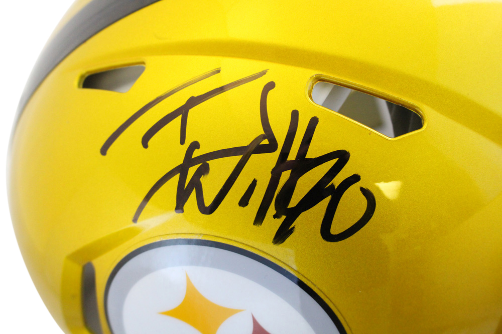 TJ Watt Autographed Pittsburgh Steelers Authentic Flash Speed Helmet BAS