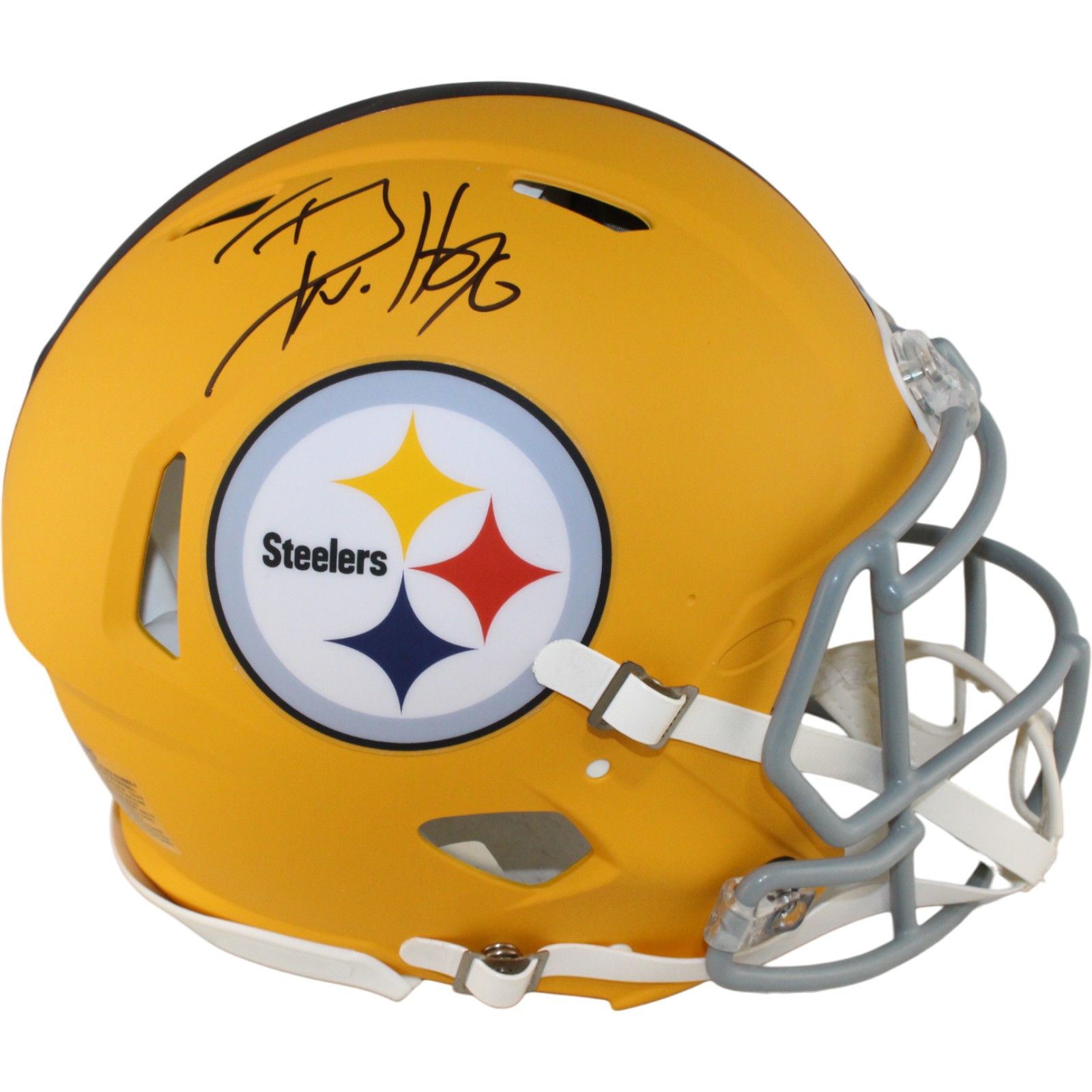 TJ Watt Autographed Pittsburgh Steelers Authentic 2025 Alt Helmet Beckett 54038