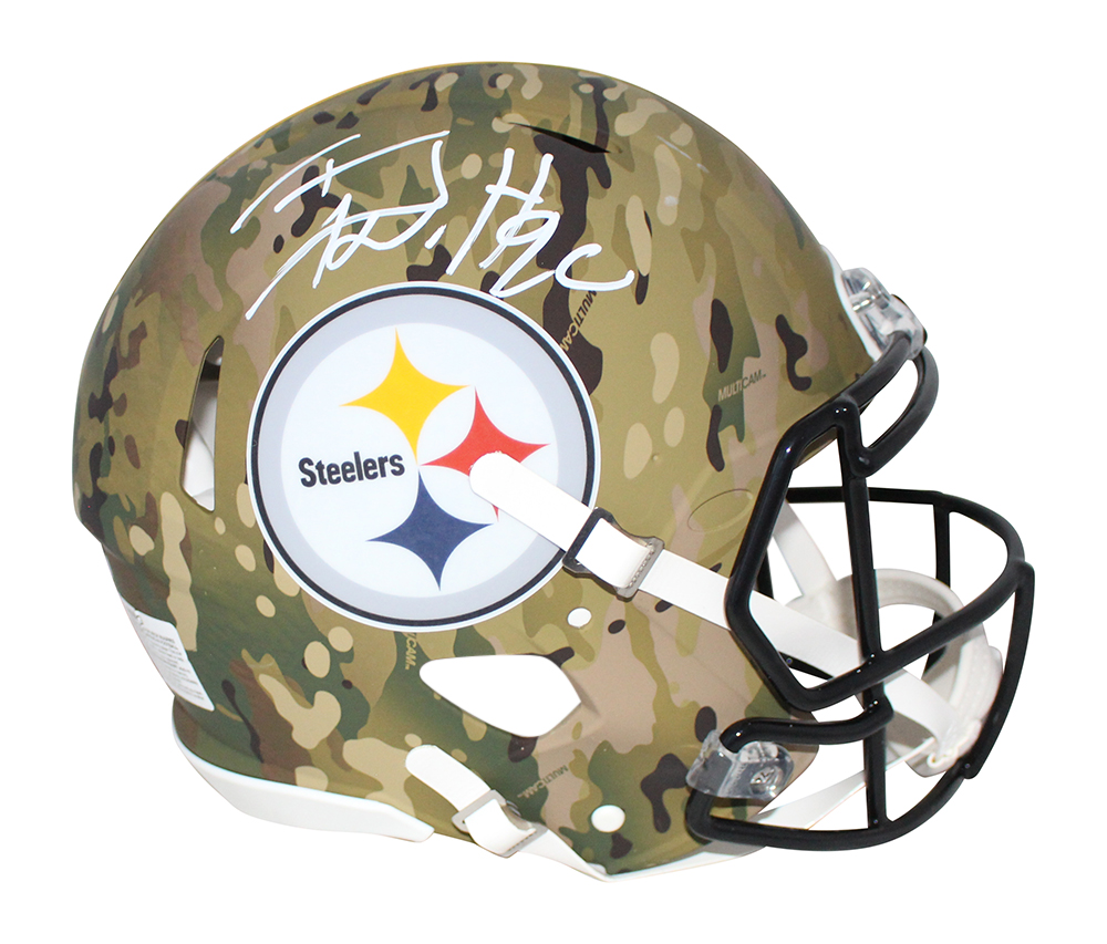 TJ Watt Signed Pittsburgh Steelers Authentic Camo Speed Helmet Beckett