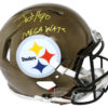 TJ Watt Signed Pittsburgh Steelers Authentic Chrome Helmet Mega Watt JSA 25418