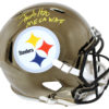 TJ Watt Signed Pittsburgh Steelers Chrome Replica Helmet Mega Watt JSA 25417