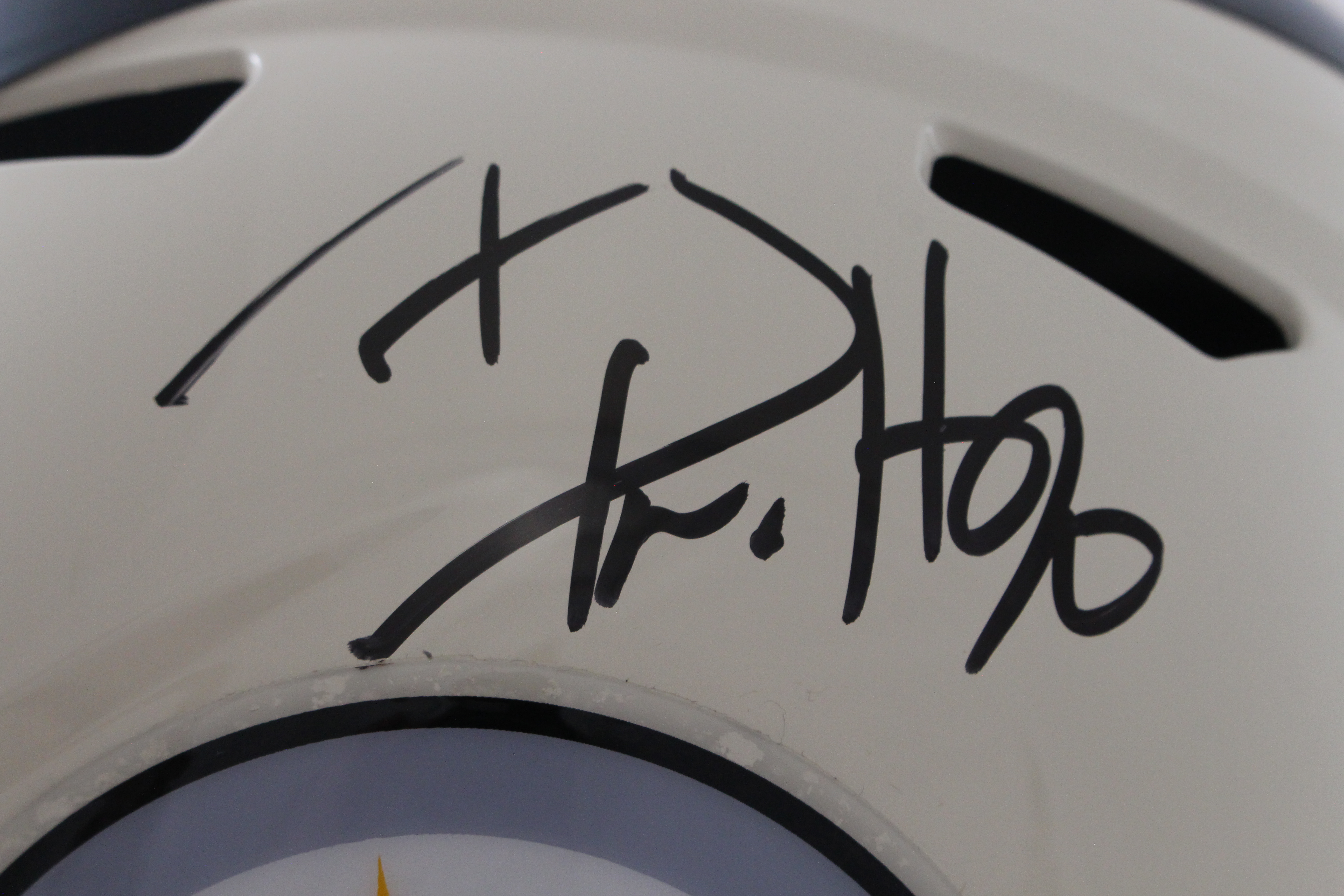 TJ Watt Autographed Pittsburgh Steelers F/S Retro Helmet Beckett Witness 56195
