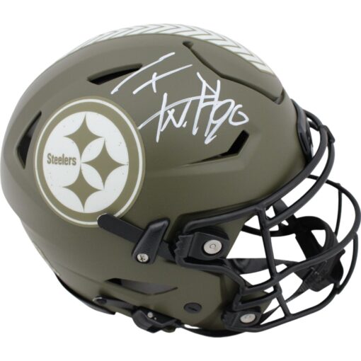 TJ Watt Autographed Pittsburgh Steelers 22 STS Mini Helmet Beckett Witness 48968