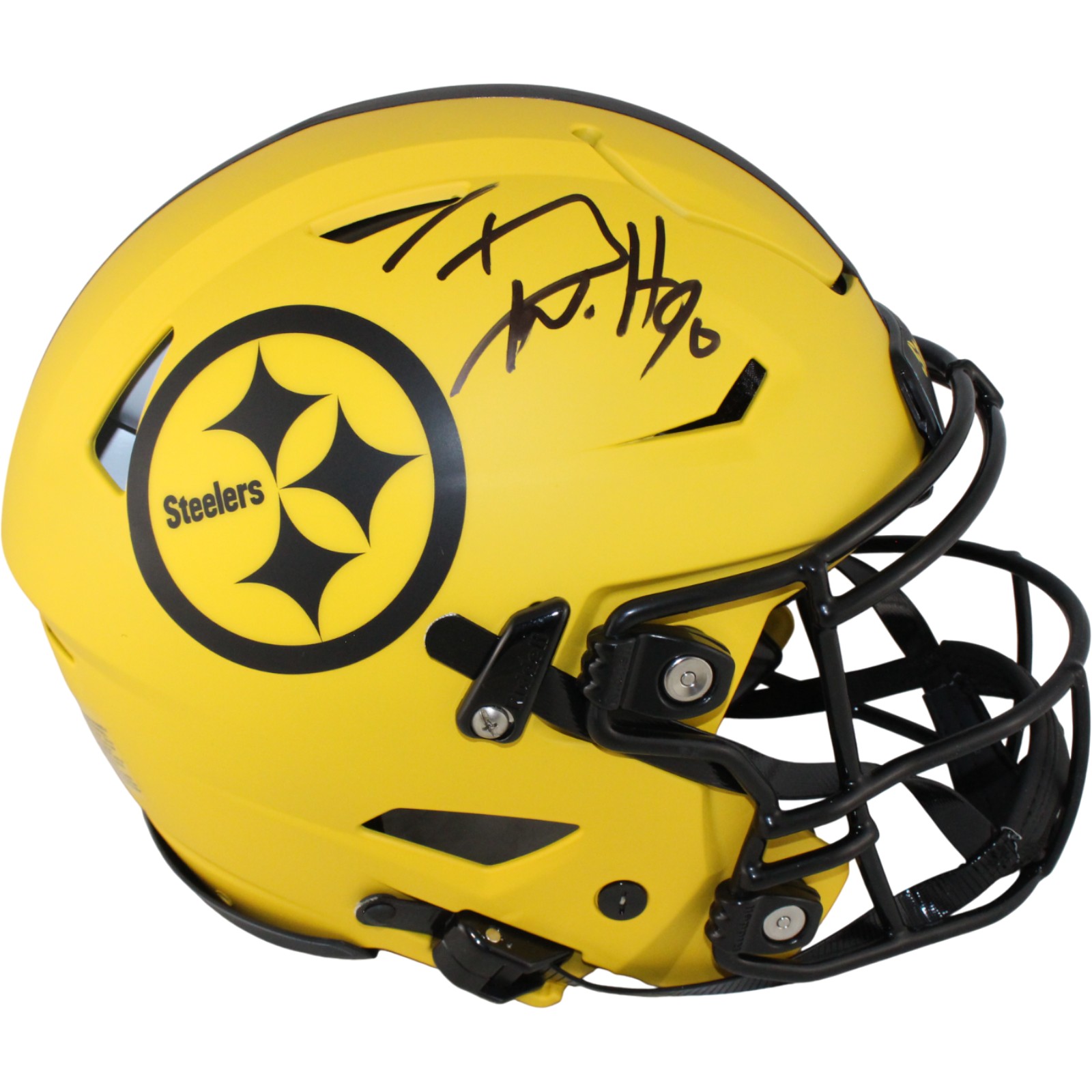 TJ Watt Autographed Pittsburgh Steelers SpeedFlex Rave Helmet Beckett WIT 54032