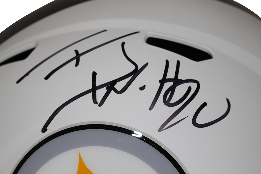 TJ Watt Autographed/Signed Pittsburgh Steelers F/S Flat White Helmet JSA 28474