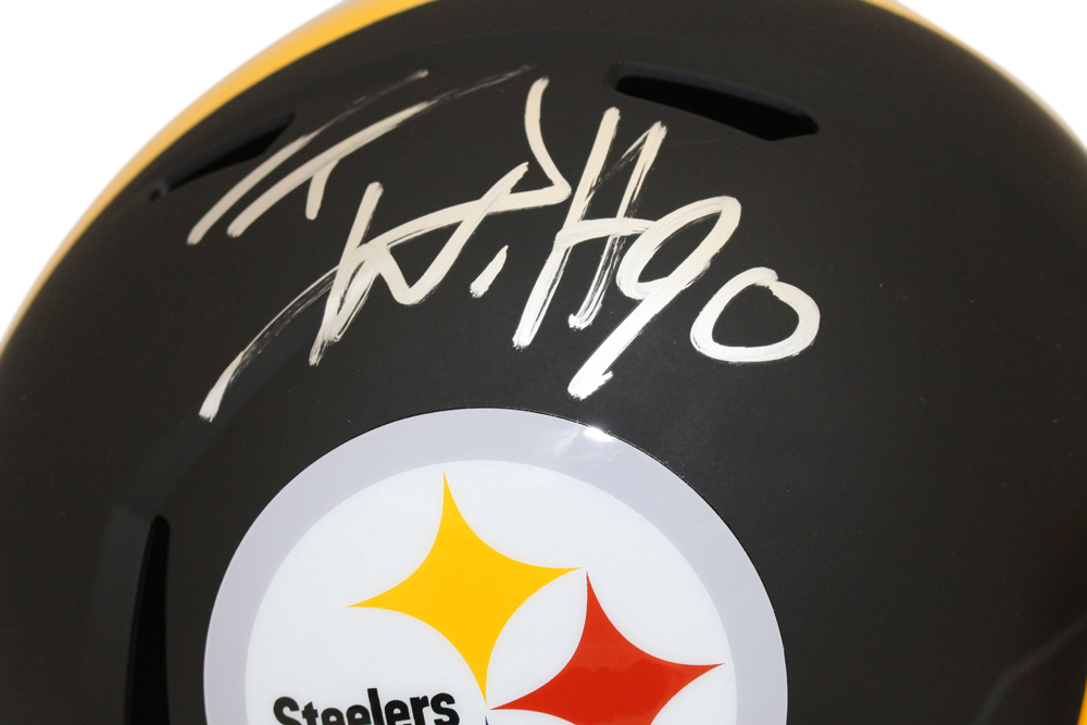 TJ Watt Signed Pittsburgh Steelers F/S Black Matte Helmet Beckett