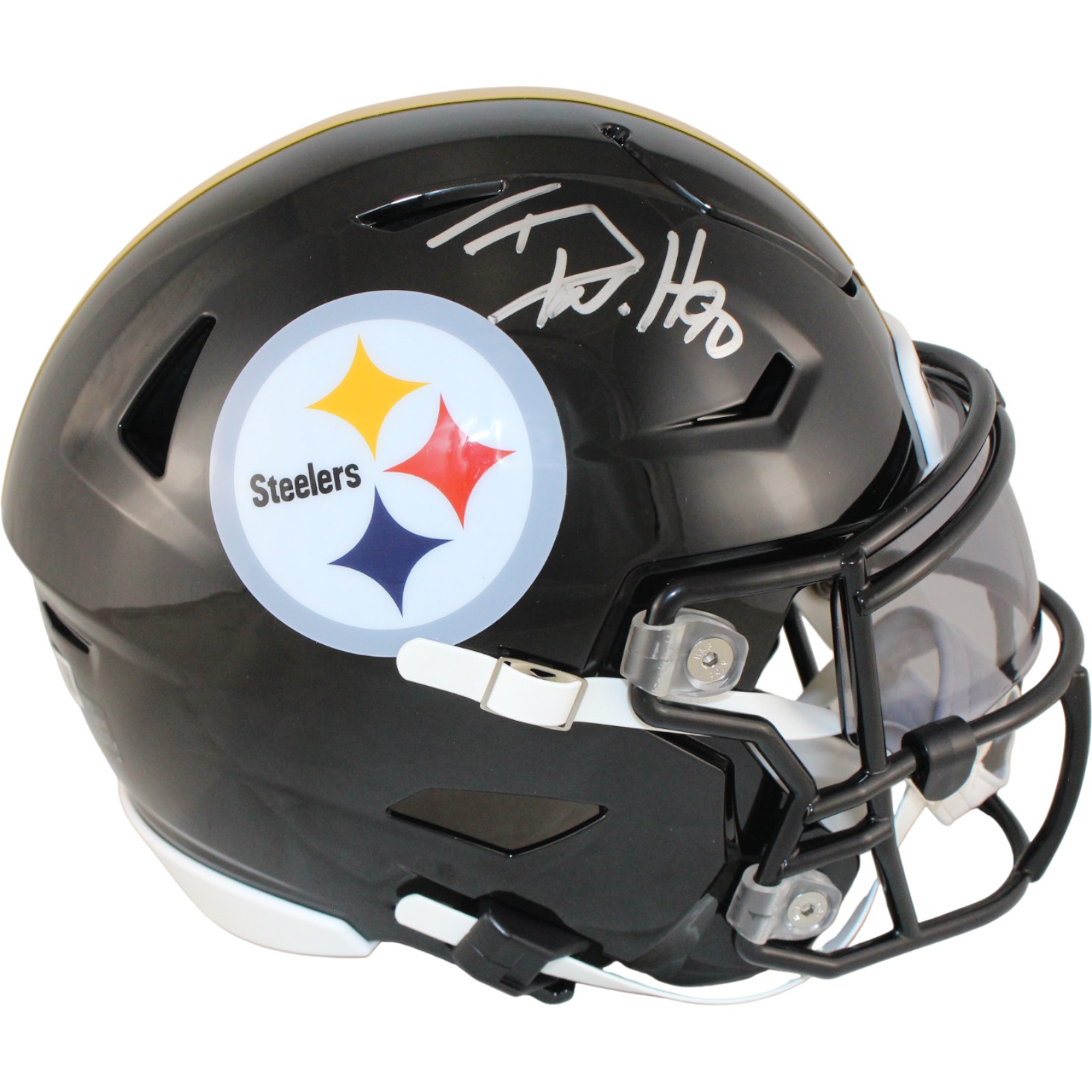 TJ Watt Autographed Pittsburgh Steelers Mid-Size Midi Helmet Beckett WIT 54022
