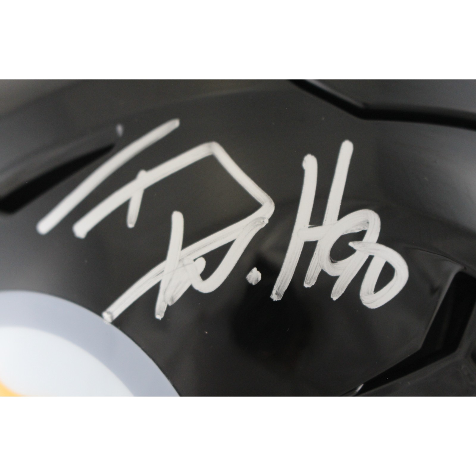 TJ Watt Autographed Pittsburgh Steelers Mid-Size Midi Helmet Beckett WIT 54022
