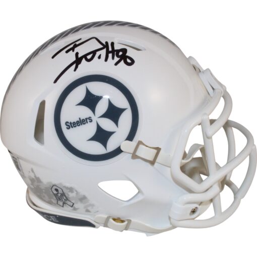TJ Watt Autographed Pittsburgh Steelers Mini Helmet 24 STS Beckett Witness 50970