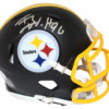 TJ Watt Autographed/Signed Pittsburgh Steelers Black Matte Mini Helmet JSA 25415