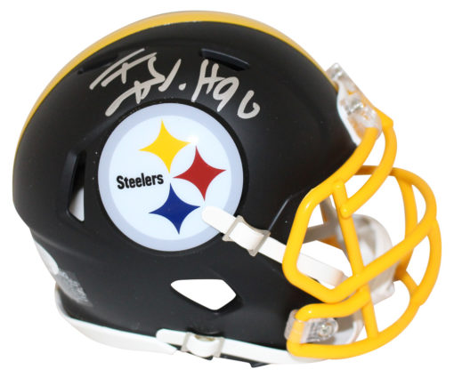TJ Watt Autographed/Signed Pittsburgh Steelers Black Matte Mini Helmet JSA 25415