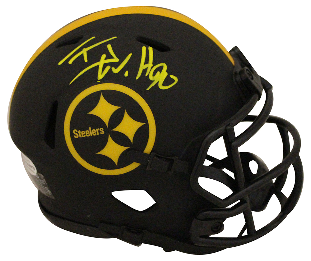 TJ Watt Autographed/Signed Pittsburgh Steelers Eclipse Mini Helmet BAS 29591