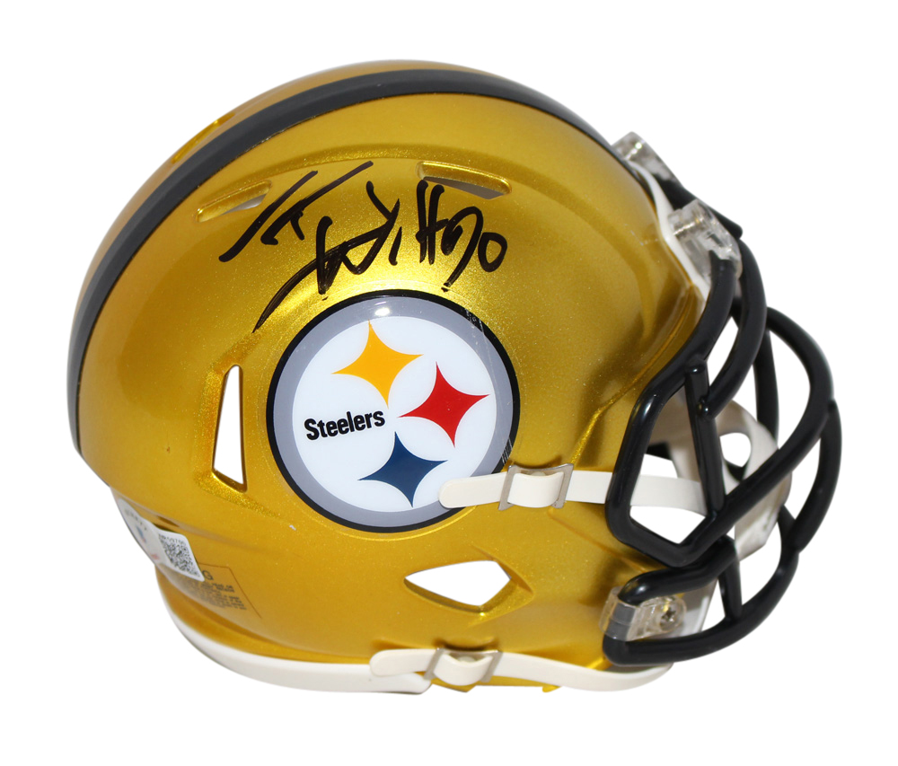 TJ Watt Autographed/Signed Pittsburgh Steelers Flash Mini Helmet BAS