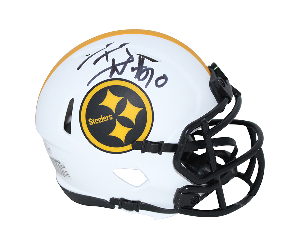 TJ Watt Autographed/Signed Pittsburgh Steelers Lunar Mini Helmet Beckett