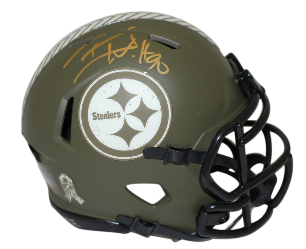 TJ Watt Autographed Pittsburgh Steelers Salute Mini Helmet Beckett