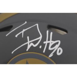 TJ Watt Autographed Pittsburgh Steelers Slate Mini Helmet Beckett Witness 48963