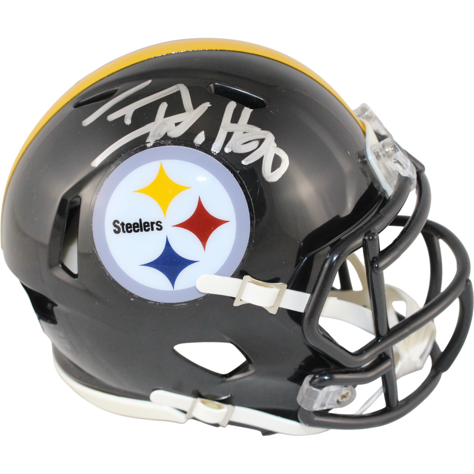 TJ Watt Autographed/Signed Pittsburgh Steelers Mini Helmet Beckett Witness 54034