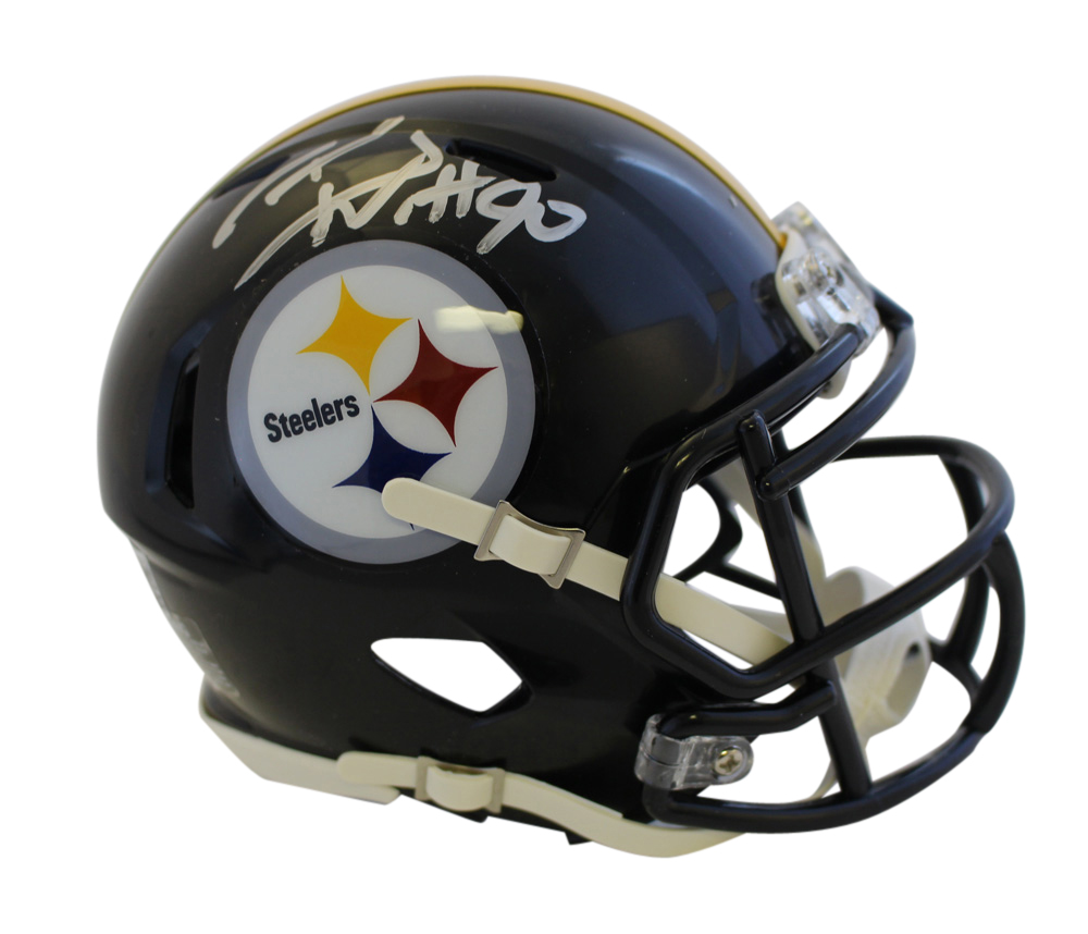 TJ Watt Autographed/Signed Pittsburgh Steelers Speed Mini Helmet BAS 