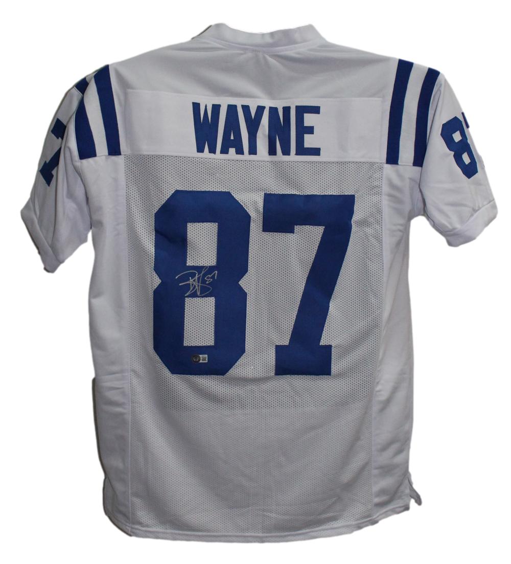 Reggie Wayne Autographed/Signed Pro Style White XL Jersey Beckett BAS