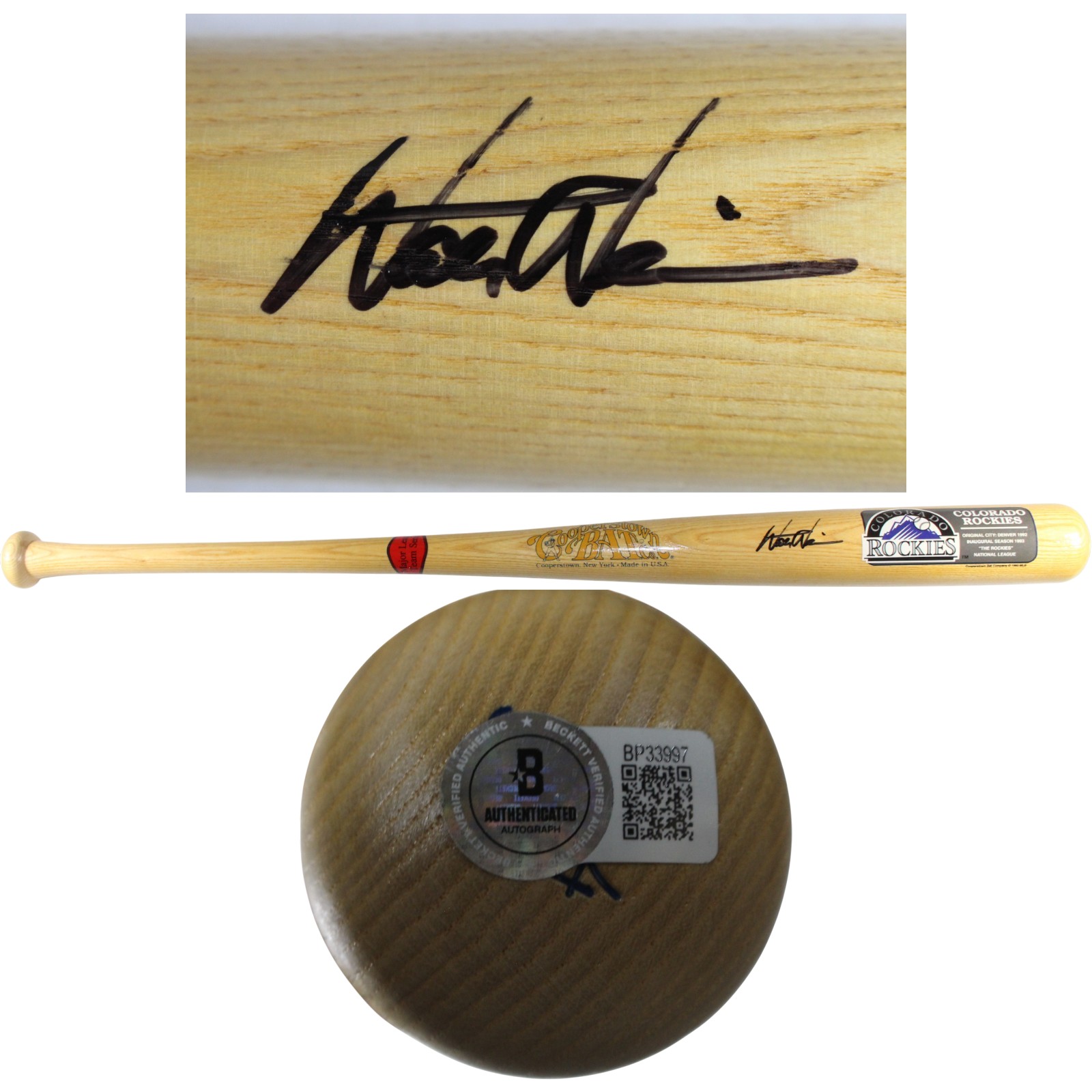 Walt Weiss Autographed Colorado Rockies Cooperstown Baseball Bat Beckett 53440 1 Walt Weiss Autographed Colorado Rockies Cooperstown Baseball Bat Beckett 53440