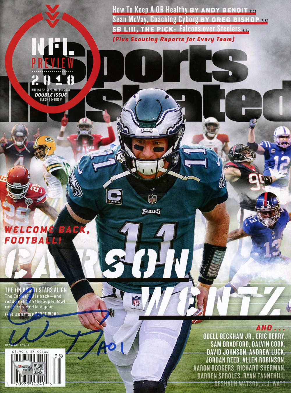 Carson Wentz Autographed Sports Illustrated Regional Issue Eagles Fanatics