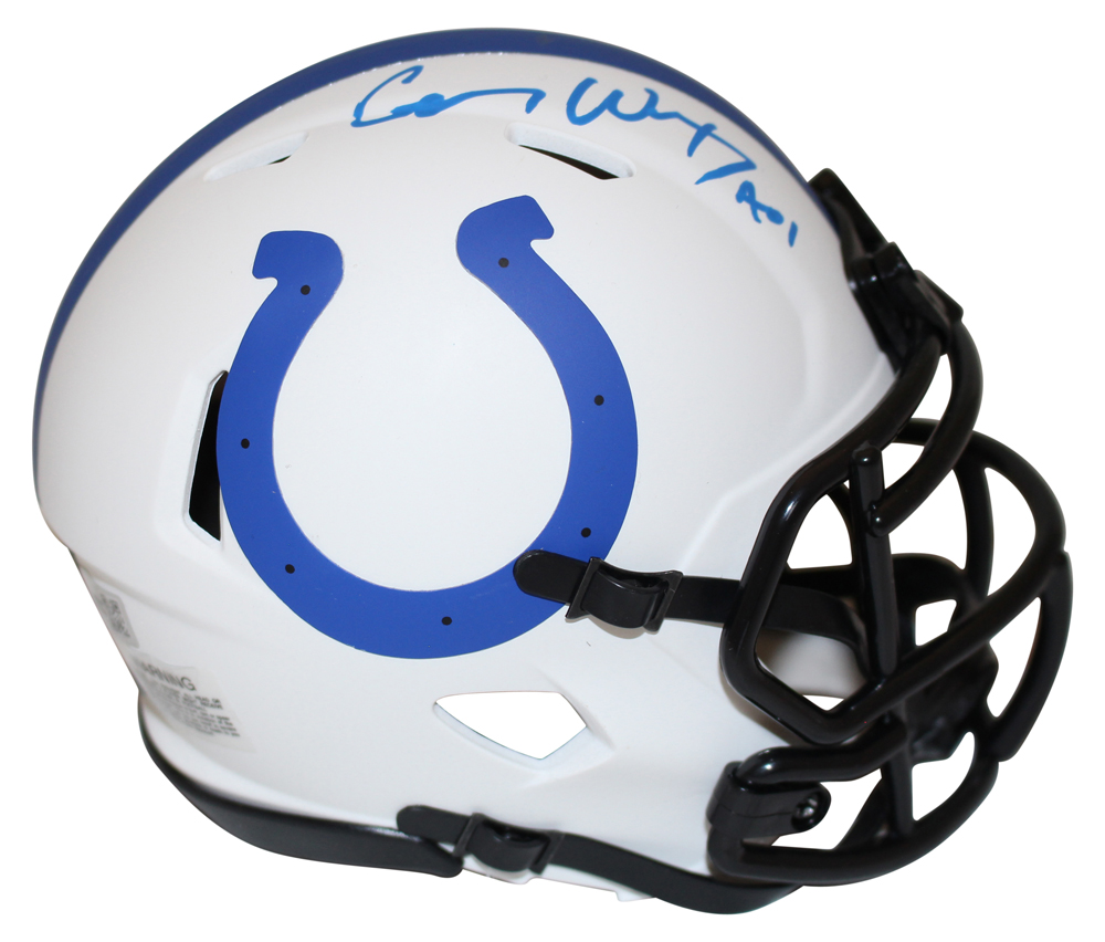 Carson Wentz Autographed Indianapolis Colts Lunar Mini Helmet Fanatics