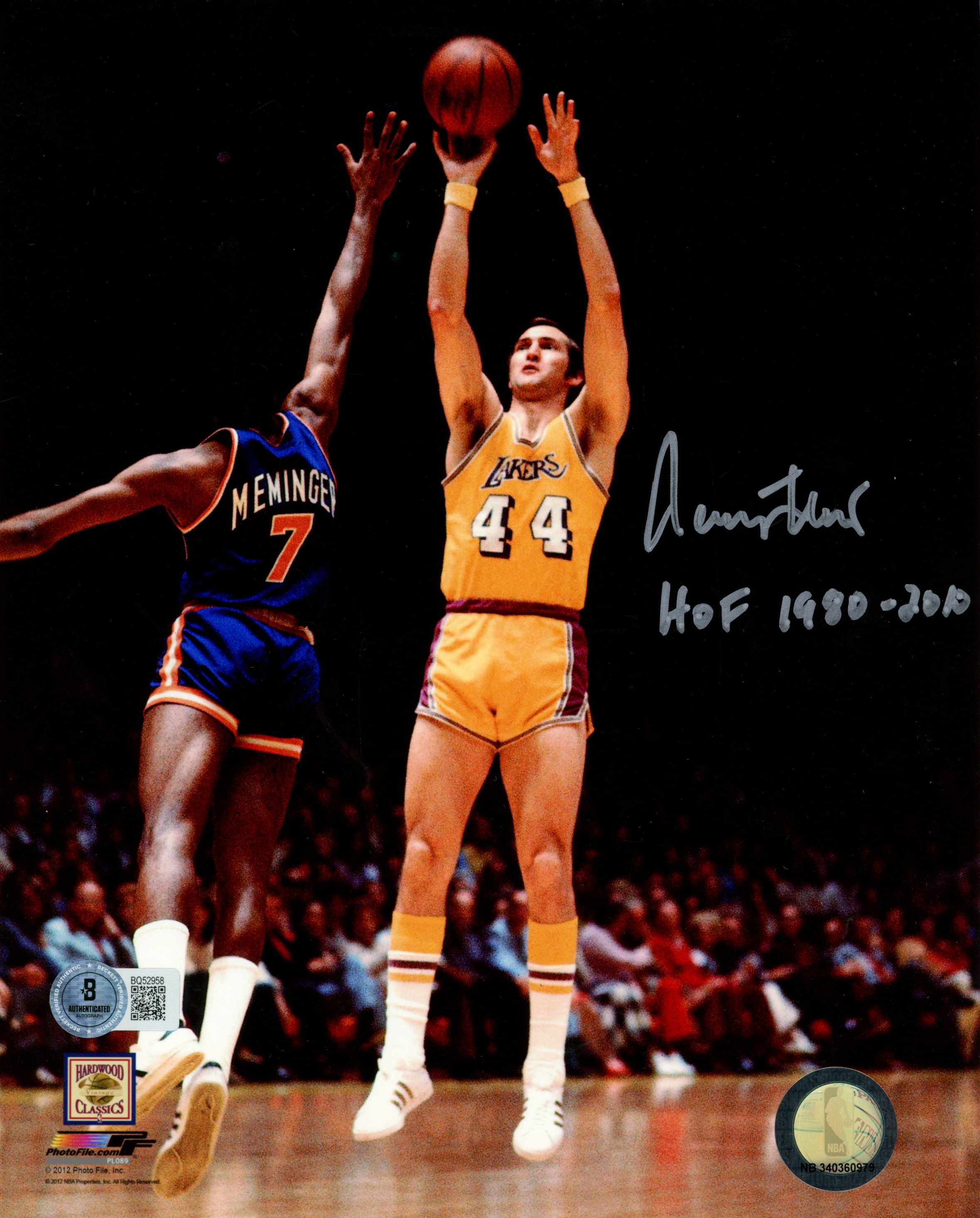Jerry West Autographed/Signed Los Angeles Lakers 8x10 Photo HOF Beckett 57466
