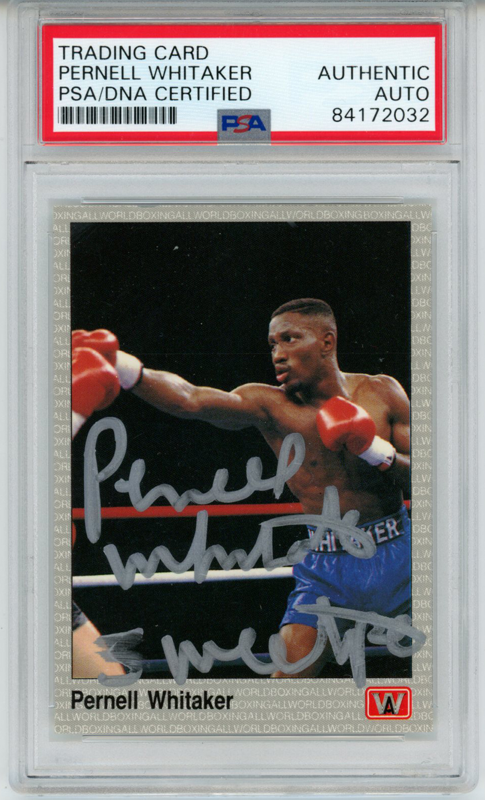 Pernell Whitaker Autographed 1991 AW Sports #11 Trading Card PSA Slab 32626