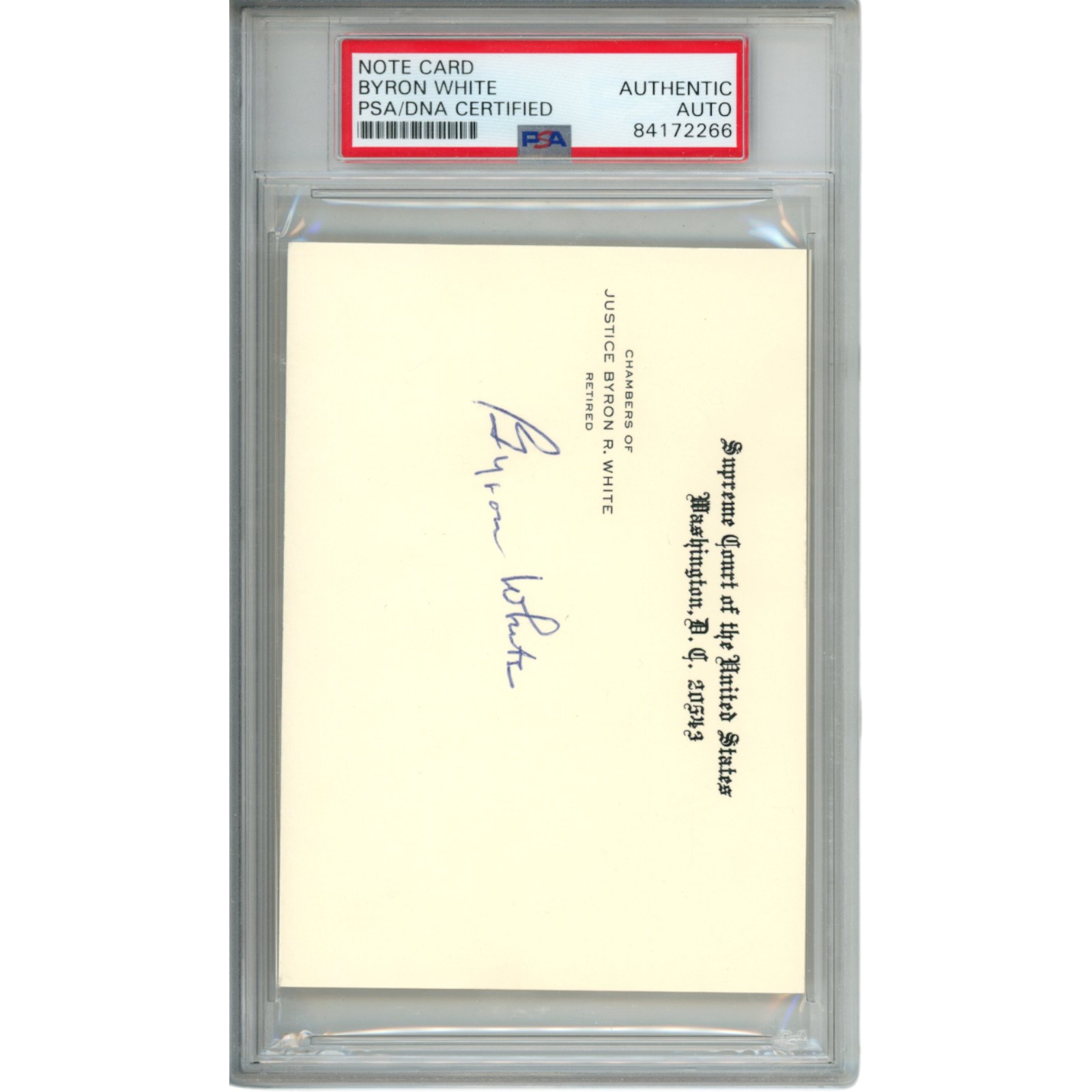 Byron White Signed Supreme Court of United States 3 1/2 x 5" Photo PSA 54785