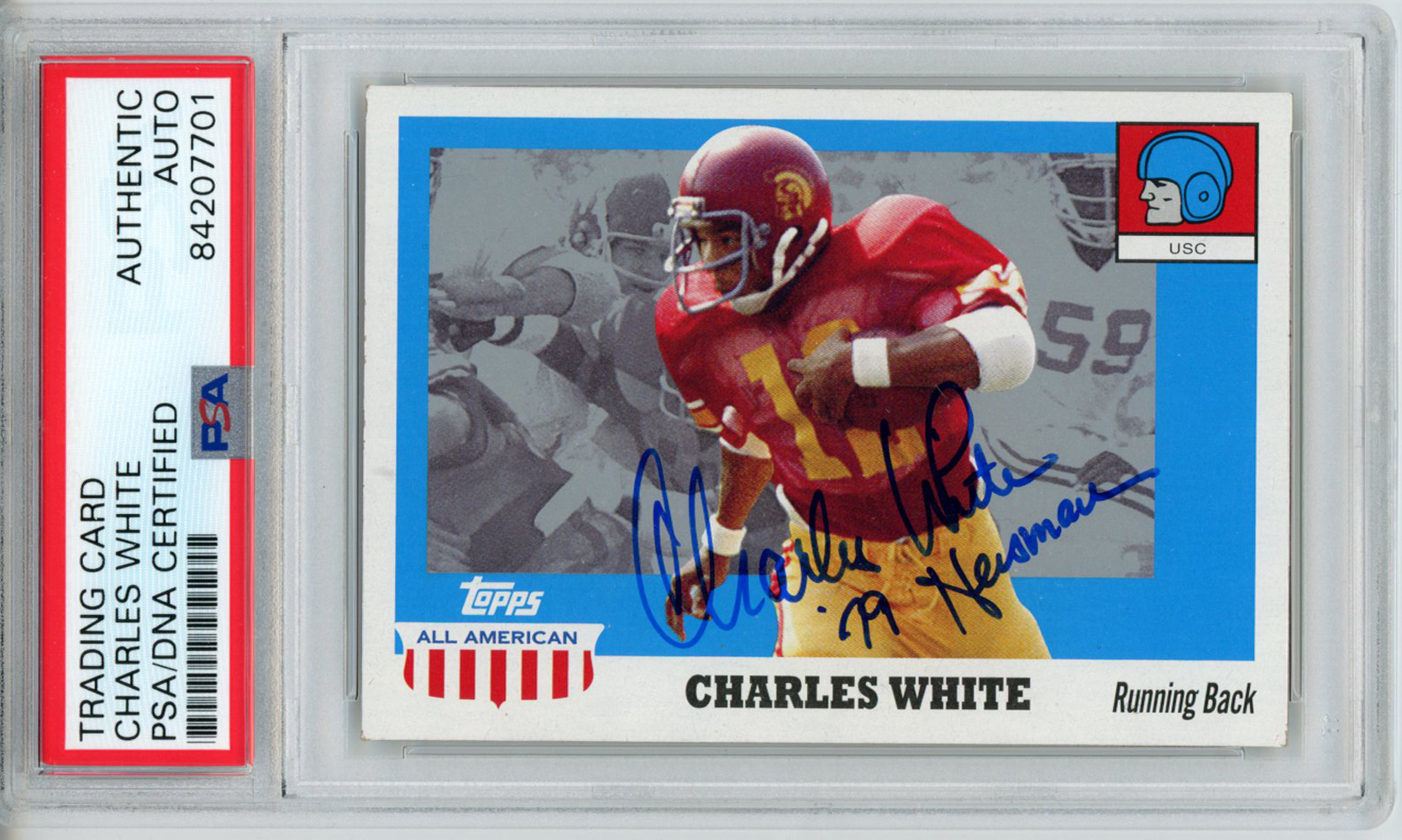 Charles White Autographed 2005 Topps All American Trading Card PSA Slab 32606