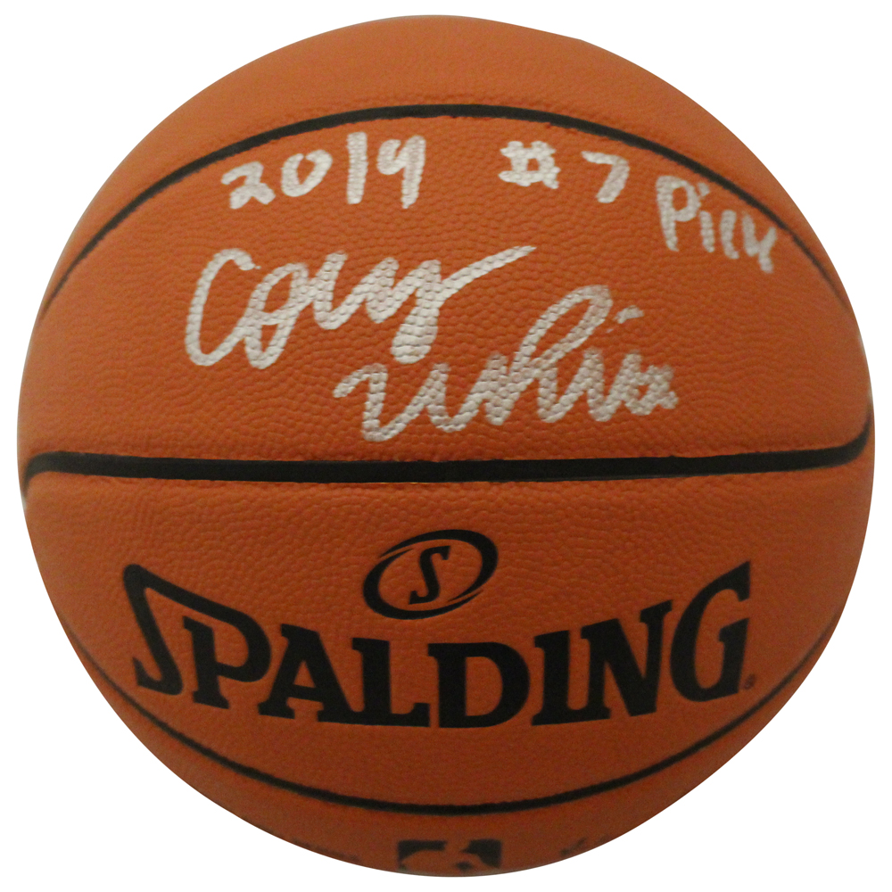 Coby White Autographed Chicago Bulls Spalding Basketball 2019 7 Pick FAN 27283