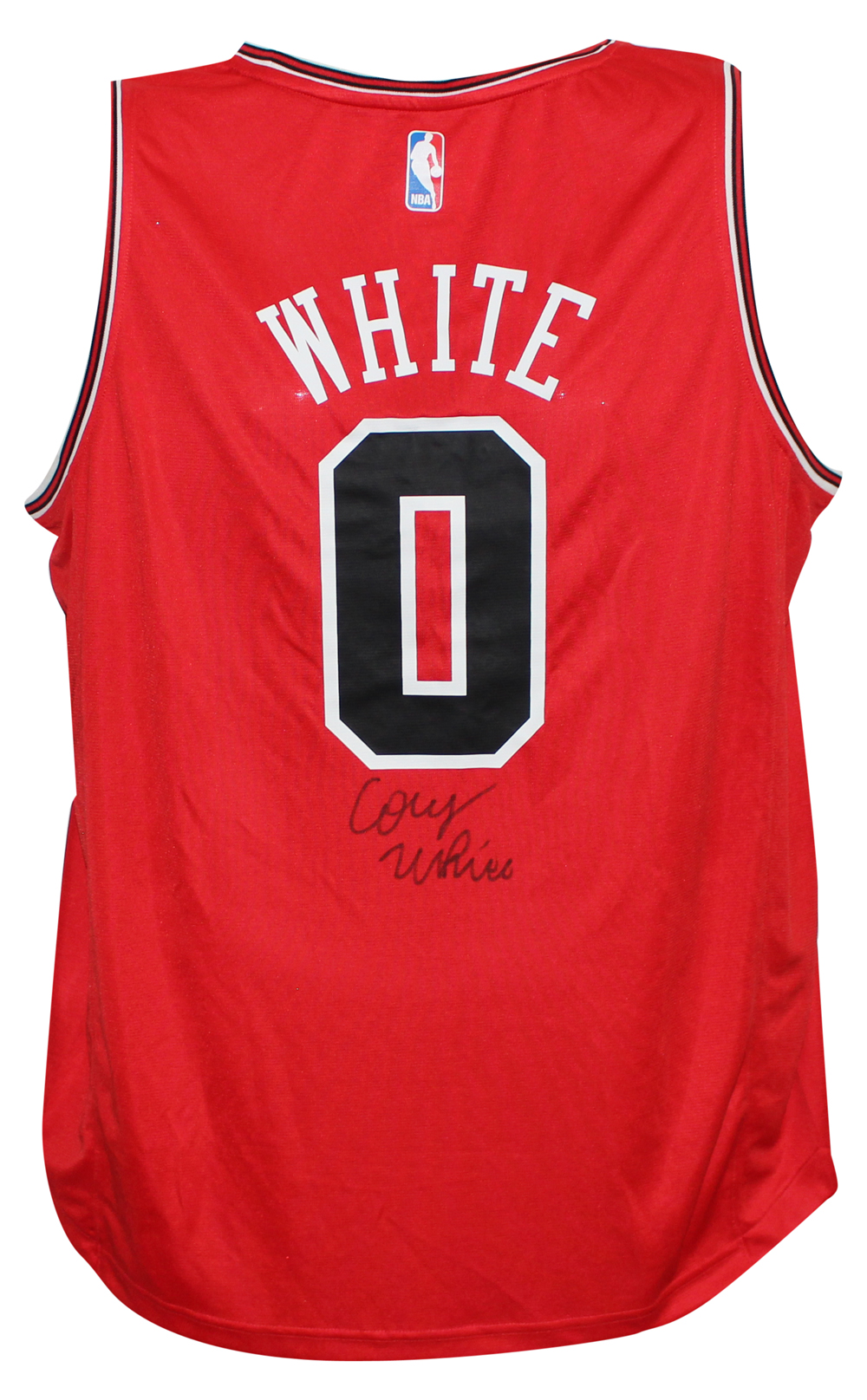 Coby White Autographed Chicago Bulls Red Jersey Full Signature FAN