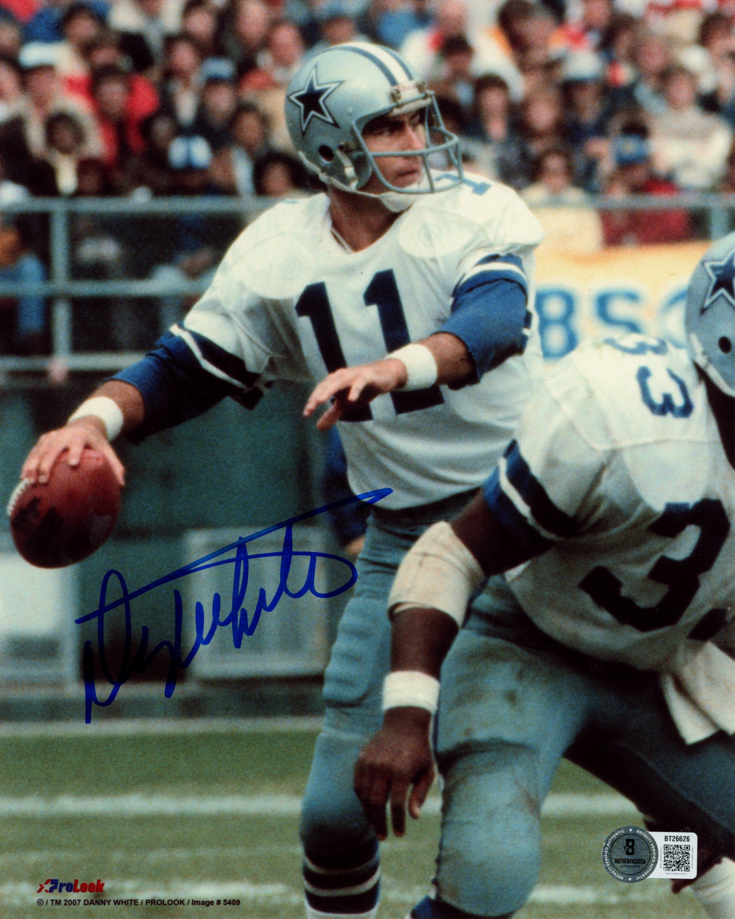 Danny White Autographed Dallas Cowboys 8x10 Photo Beckett 56754
