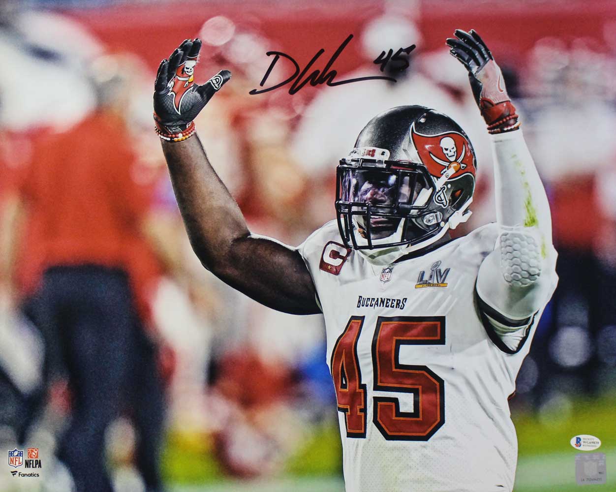 Devin White Autographed/Signed Tampa Bay Buccaneers 16x20 Photo BAS 31658