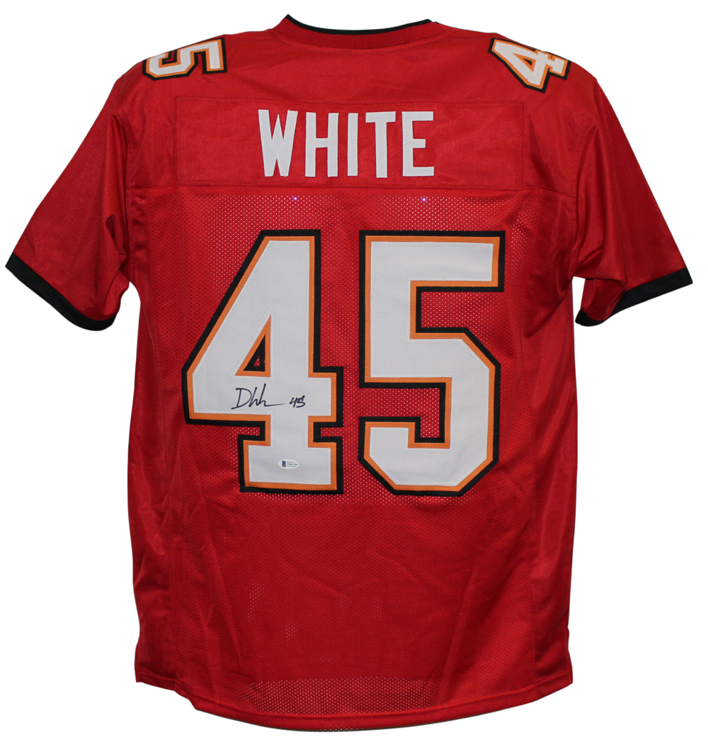 Devin White Autographed/Signed Pro Style Red XL Jersey BAS 27699