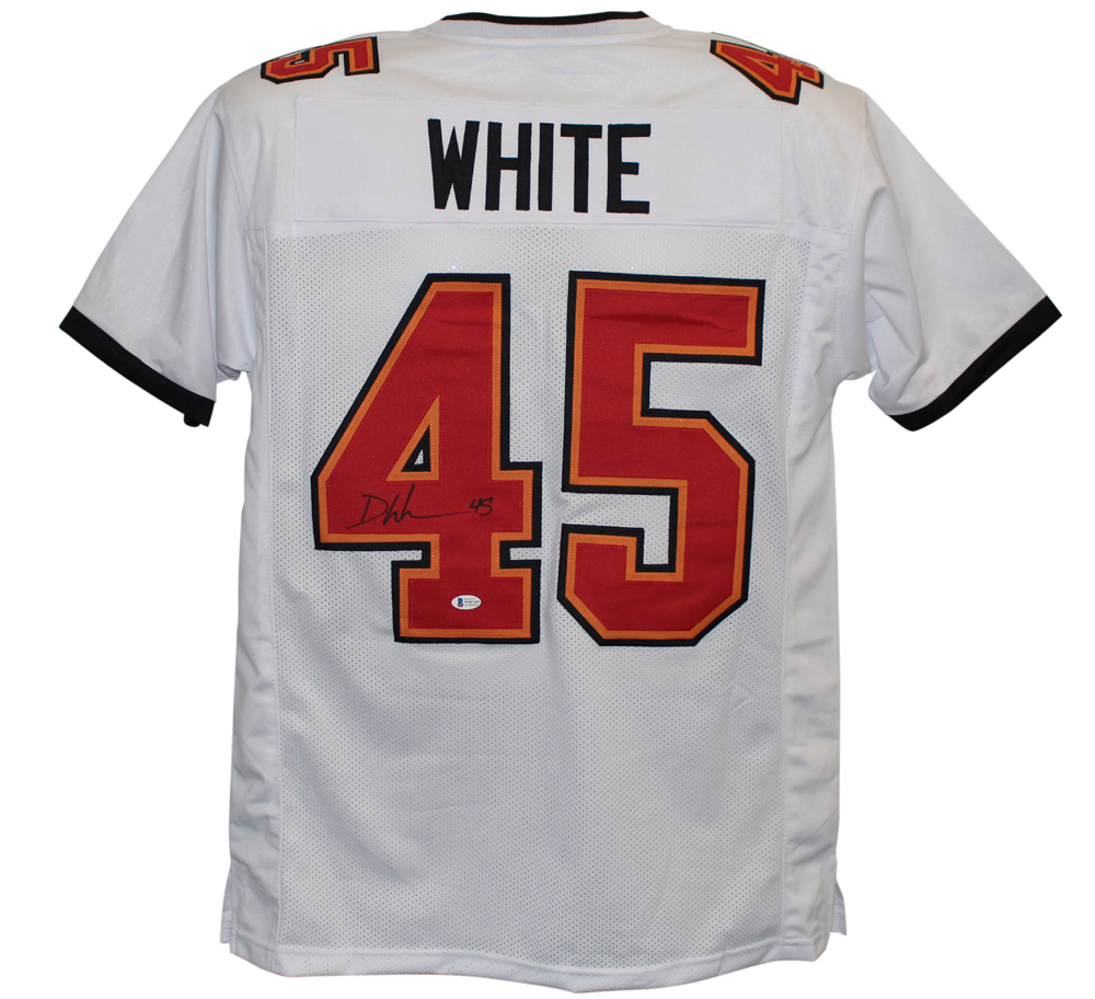 Devin White Autographed/Signed Pro Style White XL Jersey BAS 27700