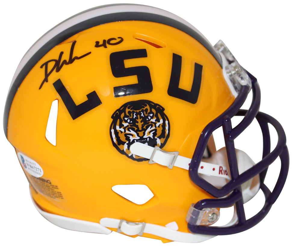 Devin White Autographed LSU Tigers Yellow Speed Mini Helmet BAS 27705