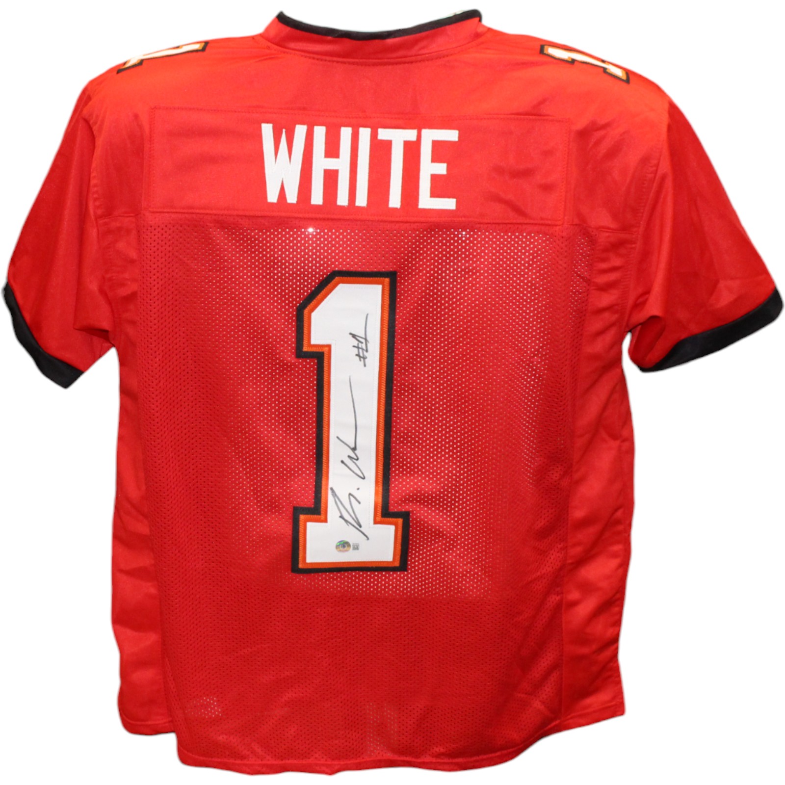 Rachaad White Autographed/Signed Pro Style Red Jersey Beckett