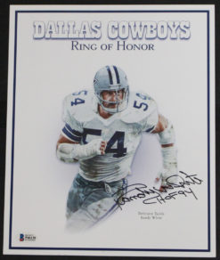 Randy White Autographed Dallas Cowboys 11.5x9.5 Ring Of Fame Print BAS