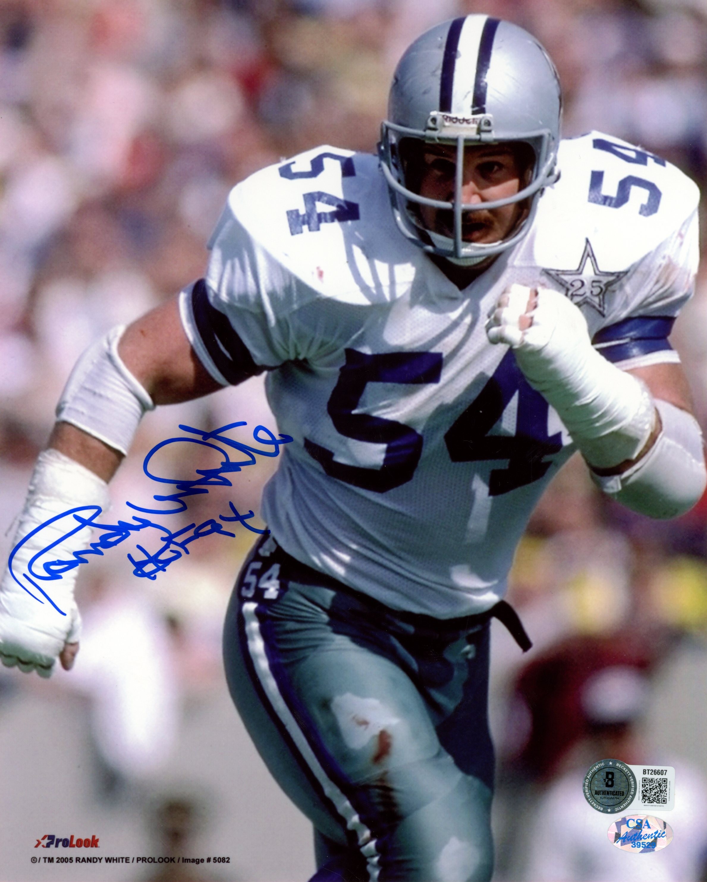 Randy White Autographed/Signed Dallas Cowboys 8x10 Photo HOF Beckett 56695