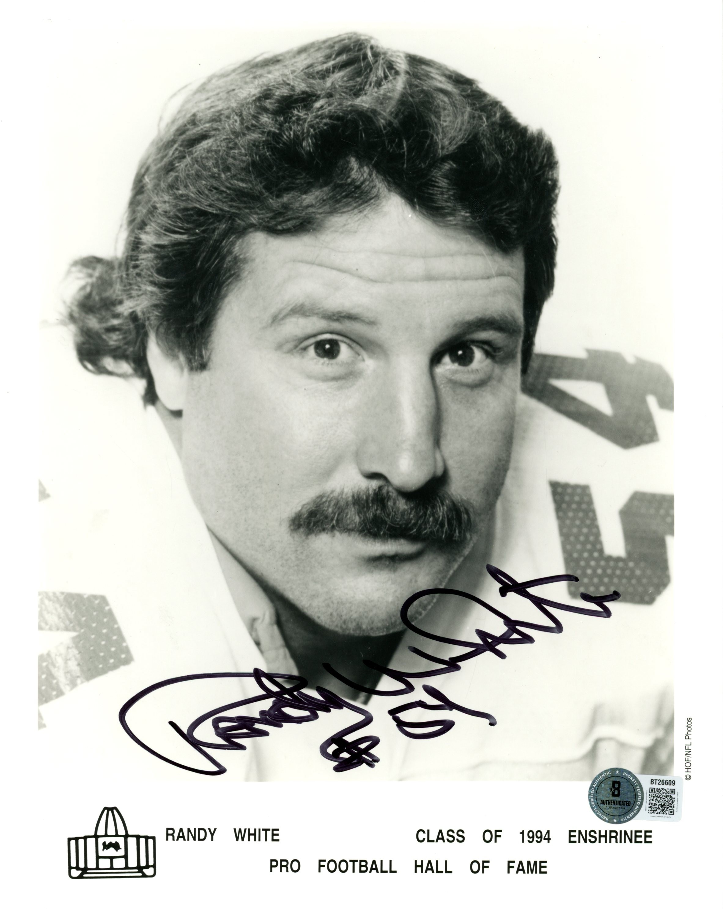 Randy White Autographed/Signed Dallas Cowboys 8x10 Photo Beckett 56697