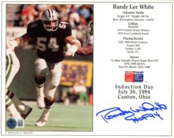 Randy White Autographed/Signed Dallas Cowboys 8x10 Photo HOF Beckett 56699