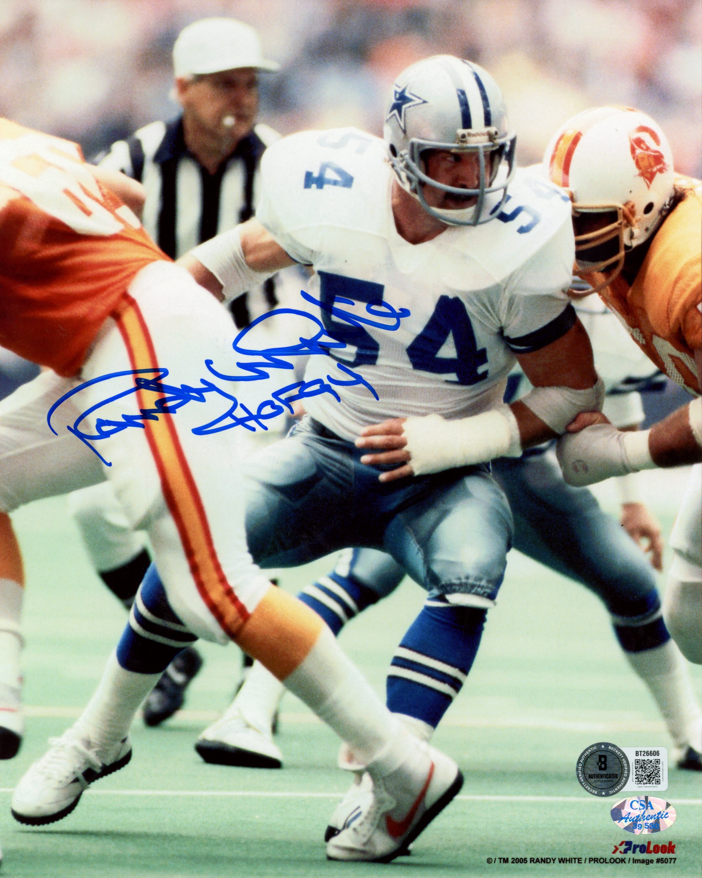 Randy White Autographed/Signed Dallas Cowboys 8x10 Photo HOF Beckett 56700