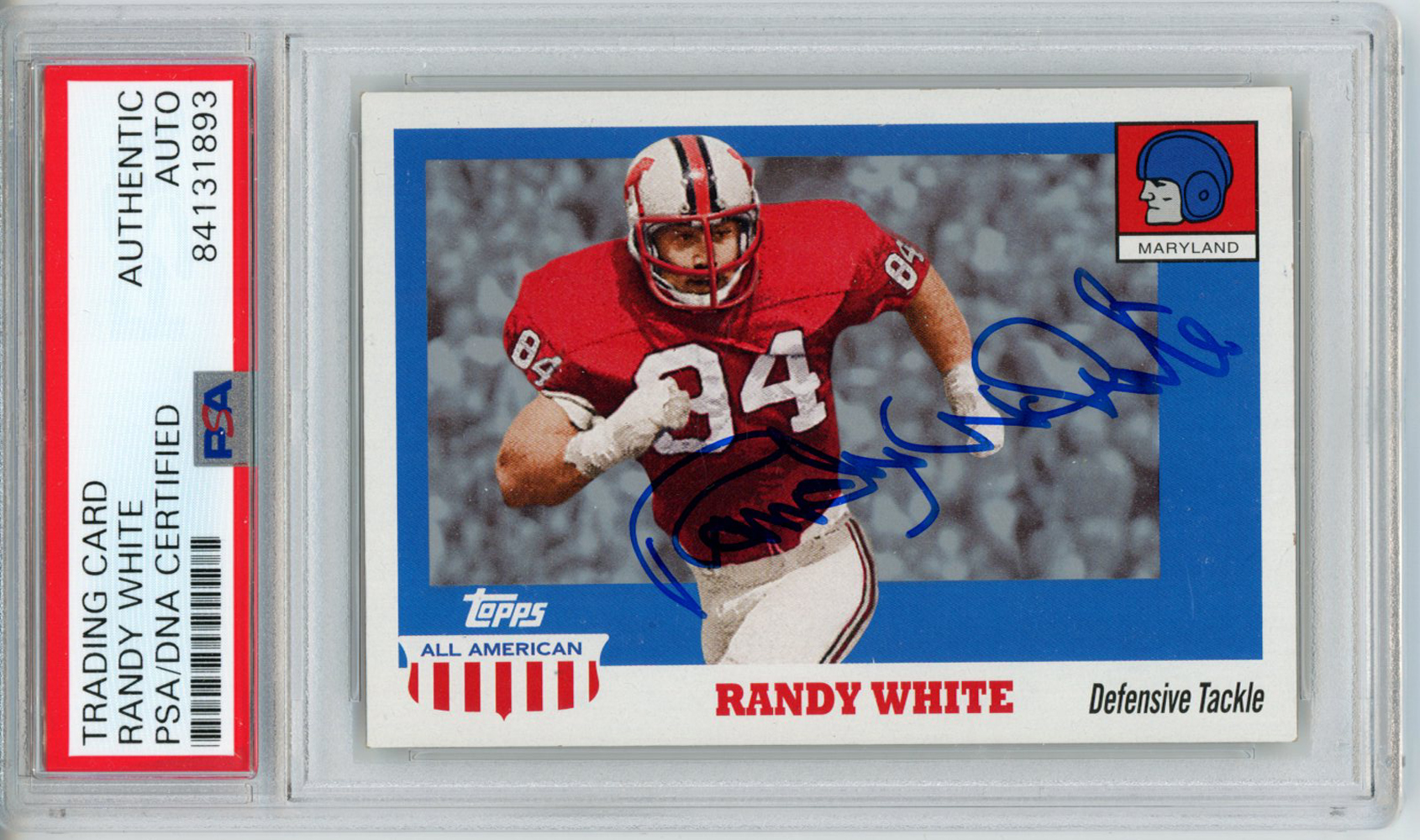 Randy White Autographed 2005 Topps All American Trading Card PSA Slab 32601