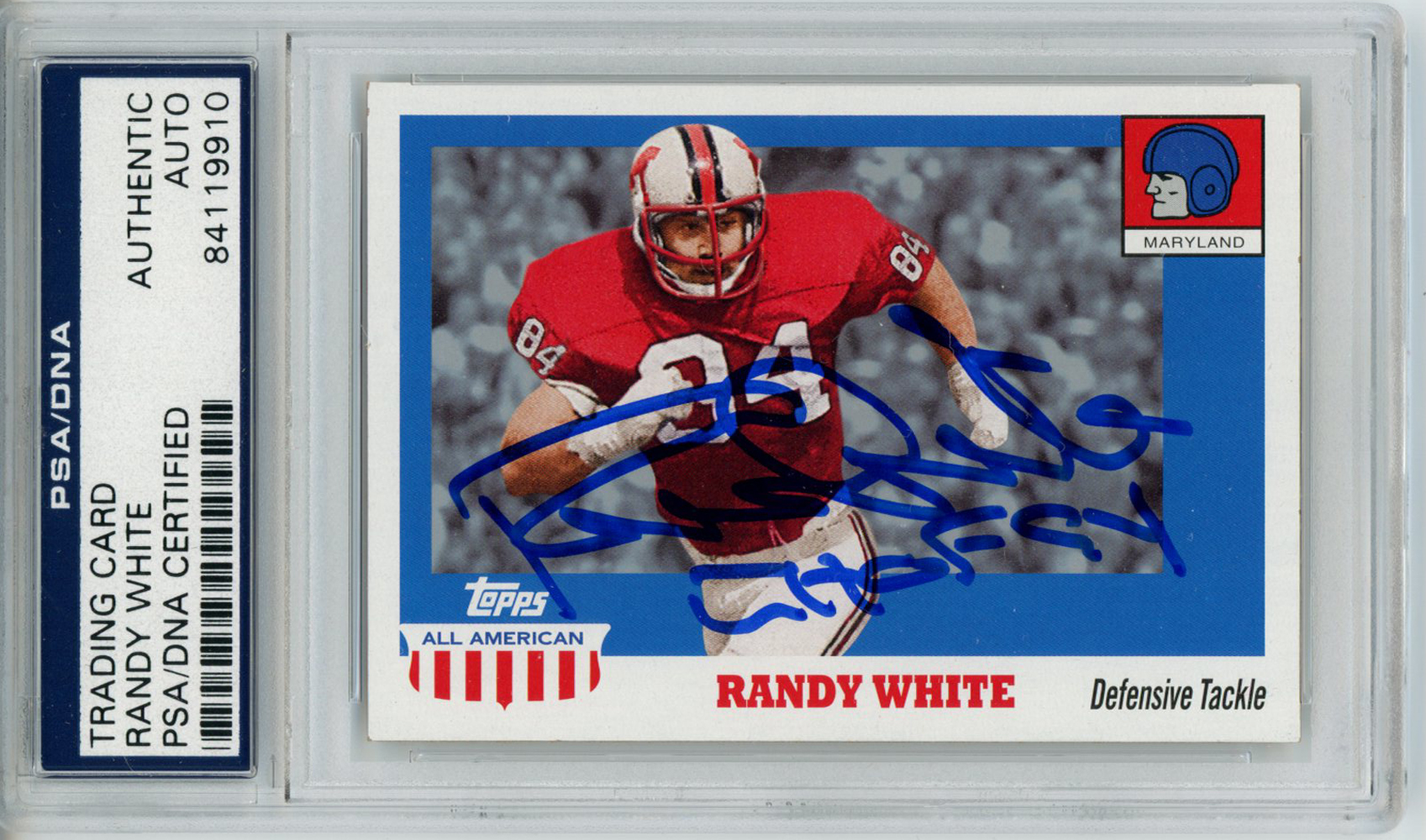 Randy White Autographed 2005 Topps All American Trading Card PSA Slab 32602
