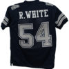 Randy White Autographed/Signed Pro Style Blue XL Jersey HOF BAS