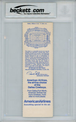 Randy White Autographed 12/14/1986 Ticket Stub w/HOF Beckett Slab