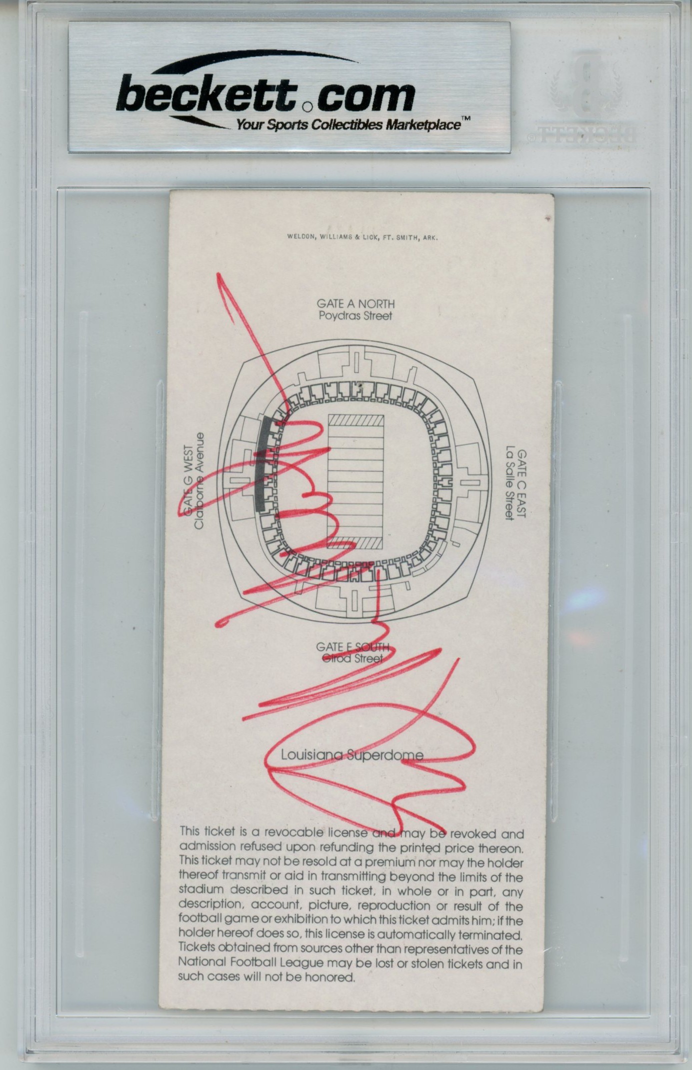 Randy White Signed Dallas Cowboys SB XII SB MVP Ticket Slab Beckett 57042 2 Randy White Signed Dallas Cowboys SB XII SB MVP Ticket Slab Beckett 57042