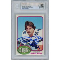Randy White Autographed 1976 Topps #168 HOF Slabbed Trading Card Beckett 50627